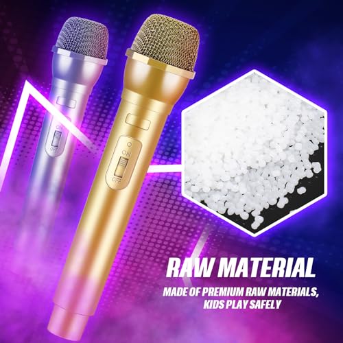 Sanwuta 9 Pcs Fake Microphone, Prop Microphone Bulk, Plastic Realistic Prop Mic, Pretend Fun Stage Mics Toy for Birthday Weddings Karaoke Stage Costume Cosplay Party Favor(Golden, Silver, Black)