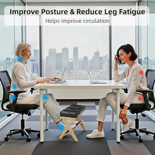 HOMELYSTBO Foot Rest Under Desk at Work, Under Desk Footrest with Double Step Wooden Ergonomic Design, Non-Slip EVA Surface, Office Foot Stool for Posture Support, Leg Relief, Home Office & Gaming