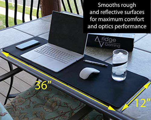 Traverse Ridge Gaming Mouse Pad (5mm) Extended 36 inch | 36x12x0.20 Extra Thick | Black | Stitched Edge, Large Washable Desk Mat