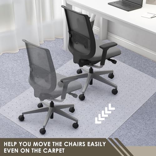 Azadx Heavy Duty Office Chair Mat for Carpet 32" x 48" Hard Material Chair Mat for Carpeted Floor Slip Resistant Carpet Protector for Home Office Easy Glide Desk Floor Mat for Office Chair on Carpets
