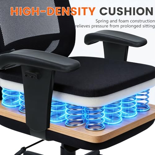 Big and Tall Office Chair 400lbs Wide Seat Desk Chair Computer Chair with Lumbar Support Adjustable Arms Task Rolling Swivel Mesh Executive High Back Ergonomic Chair for Adults Women,Black
