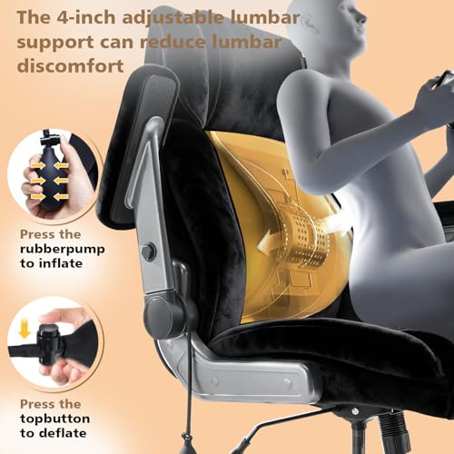 Famsway Fabric Big and Tall Office Chair 600LBS Capacity with 5D Flip Arms,Heavy Duty Cloth Computer Chair,Plus Size High Back Desk Chair with Wide Pocket Spring Seat