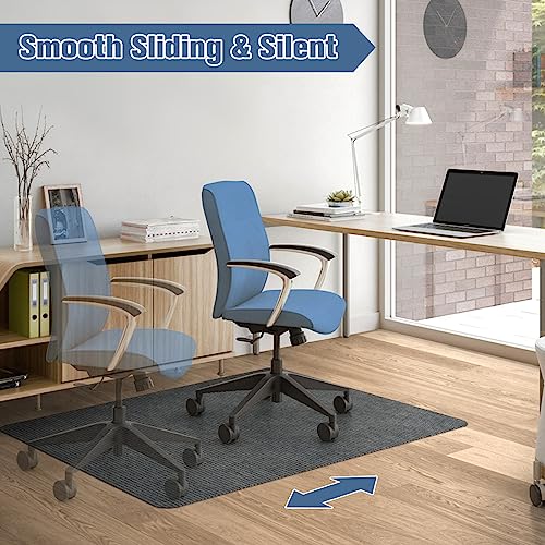 Placoot Desk Chair Mat for Hardwood Floor Corduroy Surface 55''x35'' Office Chair Mat for Rolling Chairs, Under Desk Low-Pile Office Rug Floor Mat