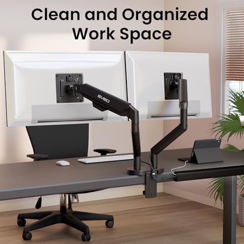 EVEO Cable Management Under Desk Kit (6 Units) - Under Desk Cable Management Cord Hider, Cable Hider Cord Management, Cable Organizer, Cable Raceway | Self-Adhesive 96'' J Channel 6X16 - Black