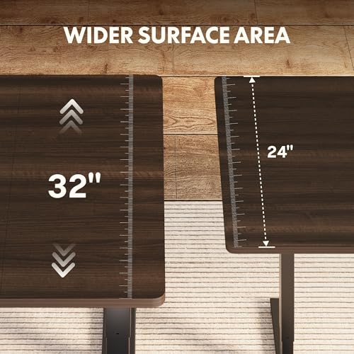 FLEXISPOT L Shaped Executive Standing Desk with Drawers, Large Electric Height Adjustable Desk, Sit Stand Desk for Home Office and Workstation, PC Cabinet (71"x32" Black Walnut)