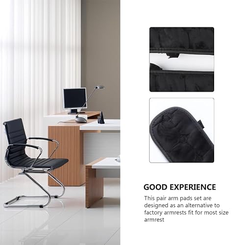 IMIKEYA Chair Armrest Mats 17.7 Inch Office Chair Arm Covers with Elastic Straps for Comfortable Support and Easy Cleaning Pair