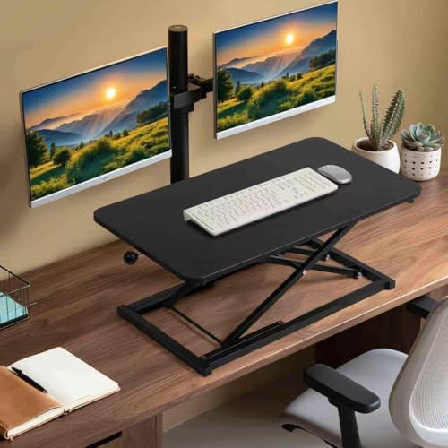 Raathionty Adjustable Height Standing Desk Converter, Keyboard Riser for Stand Up Desk Riser, Computer Keyboard Stand for Desktop, Computer Workstations for Home Office