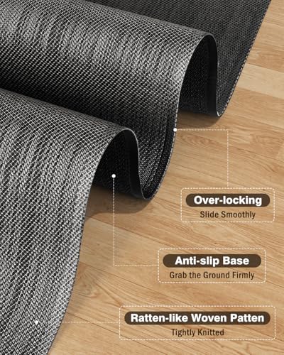 Blvornl Ultra Large Office Chair Mat for Hardwood Floor, Rolling Chair Mat for Hard Wood, Large Anti-Slip Hard Floor Protector, Heavy Duty Computer Desk Rug for Office and Home 47.2"*60" Black