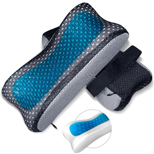 YaZimalu Cooling Gel Armrest Pads,Thick Memory Foam Elbow Pillow for Desk & Gaming Chairs Ergonomic Forearm Support for Pressure Relief,Universal Adjustable Cushion for Work from Home (Set of 2)
