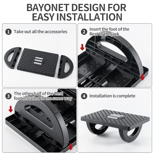 CasaZenith Foot Rest for Under Desk at Work - Ergonomic Foot Stools for Under Office Desk - Rocking Footrest with Roller Massager - Leg Rest for Chair, Computer Gaming -13" L x 9.6" W x 5" H