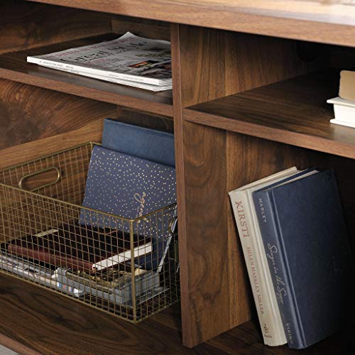 Sauder Clifford Place L-Desk, L: 59.06" x W: 53.54" x H: 30.2", in Grand Walnut finish