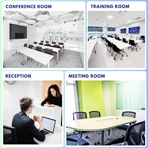 BROBRIYO PRO, Stackable & Foldable Conference Room Chairs with 2X Thick Cushion, Lumbar Support, Armrest - Mesh Bouncing Back for Office Meeting, Conference, Training Room Chair 1 Pack