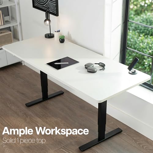 VIVO White Universal 71 x 30 inch Solid One-Piece Table Top for Standard and Sit to Stand Height Adjustable Home and Office Desk Frames, DESK-TOP71W