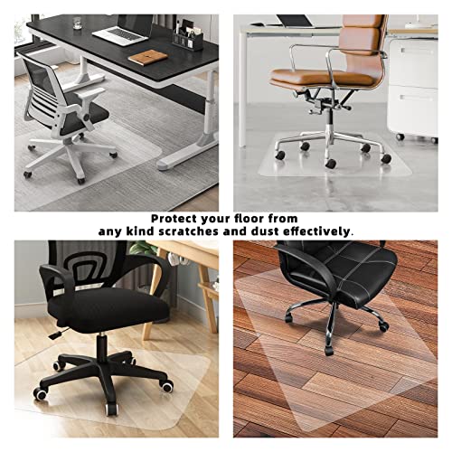 BesWin Clear Chair Mat for Hardwood Floor - 36"x48" Heavy Duty Desk Chair Mats for Office Chair - Transparent Computer Floor Mat Office Home Floor Protection Mat for Wood/Tile