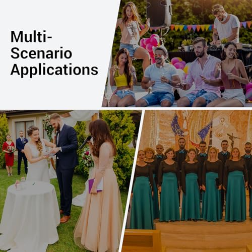 TONOR Wireless Microphones System with 4x10 Channels Cordless Handheld Microfono Inalambrico, 60 m/200FT UHF Range, Mics with Stable Signal Transmission for Karaoke Singing Party Church Wedding