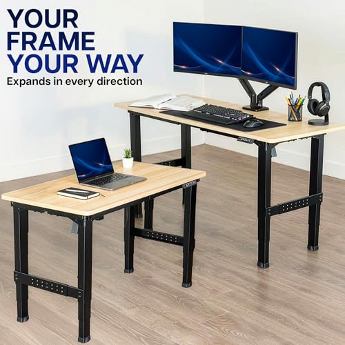 VIVO Premium Electric 4-Leg Dual Motor Standing Desk Frame for Table Tops up to 107 x 53 inches and 330 lbs, Memory Controller Height Adjustment, Frame Only, Black, DESK-E-P4B
