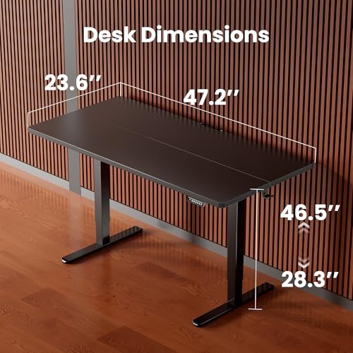ErGear Height Adjustable Electric Standing Desk, 48 x 24 Inches Sit Stand up Desk, Memory Computer Home Office Desk, Black