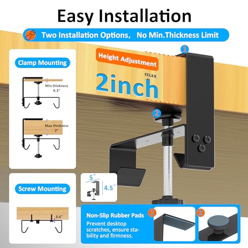 Cotohim Under Desk Cable Management Tray - Under Desk Cord Management - Clamp/Screw Mount - Fabric Wire Management - Cable Raceways Tray Cord Hiders for Office/Home (Black, 35.8"×5.6")