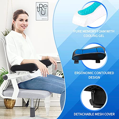 BEAUTRIP Ergonomic Armrest Pads- Office Chair Arm Rest Cover Pillow - Elbow Support Cushion for Computer, Gaming and Desk Chairs (Set of 2, Mesh Cover)