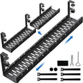 No Drilling Extendable Under Desk Cable Management, Metal Cable Management Tray Under Desk with Clamp, Retractable Power Strip Cord Holder for Wire Management 31Inch(1 Pack Black Extendable 31')