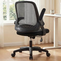 NEO CHAIR Office Desk Gaming Ergonomic Computer Chair with Lumbar Back Support Adjustable Height Swivel Rolling Wheels Flip-up Arms Mesh Chair for Home Vanity (Black)