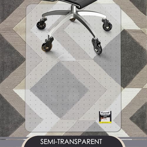 Kuyal Office Chair Mat for Carpet, 32‘’x48‘’ Clear Heavy Duty Computer Chair Mat, Under Desk Protector Carpeted Floors Mat, Easy Chair Movement,Ship Flat