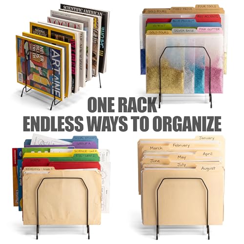 Officemate Large Incline 8 Compartment Wire Caddy, Black, 8.5 x 10.375 x 12.625 Inches