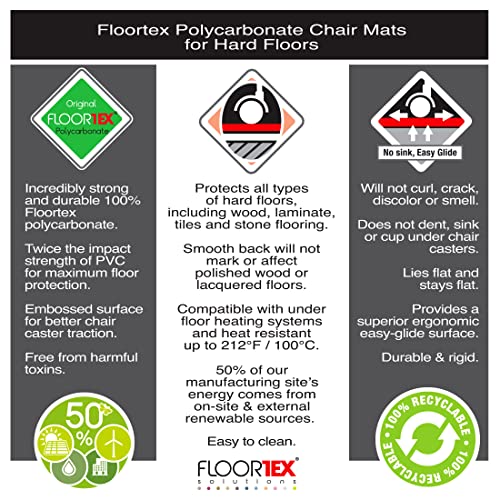 Floortex® Ultimat® Strong Polycarbonate Rectangular Chair Mat for Hard Floor - 48" x 60"