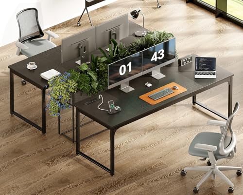 Coleshome 71 Inch Computer Desk with USB Ports, Large Office Desk, Long Study Student Writing Desk, Black