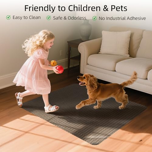 Yecaye Office Chair Mat for Hardwood Floor,36" x 48" Under Computer Desk Floor Protects for Rolling Chair,Non Slip PVC Woven Gaming Chair Mat,Not for Carpet (Blackbrown, 36" x 48")