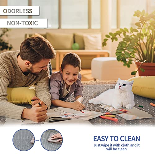 Amyracel Clear Chair Mat for Low Pile Carpet, 53'' x 45'' Thick Computer Desk Chair Mat for Carpeted Floors, Easy Glide Plastic Floor Mat for Office Chair on Carpet Protection (45'' x 53'' with Lip)