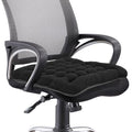 BUYUE Good Support Office Chair Cushion, Luxury Jacquard with Anti-Skid Silicone Seat Cushion Padded for Computer Desk Kitchen Chair (1 Count, Black)