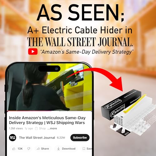 A+ ELECTRIC Cord Cover Full Kit, 26ft/315in Self-Adhesive Cable Raceway, 20 Snap-On Channels, Wire Hider for TV, HDMI & Speaker Cables, Includes Connectors & Corners, Paintable Cable Management, White