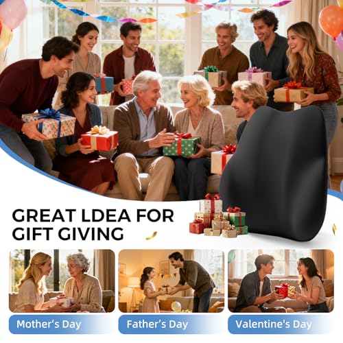 BEBAS Lumbar Support Pillow for Car, Memory Foam Back Cushion for Driving, Ergonomic Lumbar Pillow for Pain Relief, Comfort Lower Back Support for Office Chairs, Car Seat, Wheelchair -Black