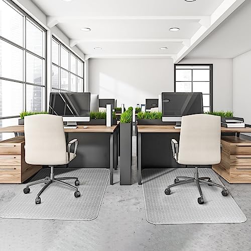 Office Chair Mat for Carpets, 48"x 36" Heavy Duty Clear Plastic Floor Protector, Non-Slip Computer Desk Chair Mat for Low Pile Carpeted Floors, Smooth Rolling Carpet Chair Mat for Home Office
