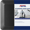 FEATOL Anti Fatigue Mat for Standing, 9/10 Extra Thick Ergonomic Standing Desk Mat, Comfort Memory Foam Standing Mat at Home,Office All Day (20" x 32", Black, 1PC)