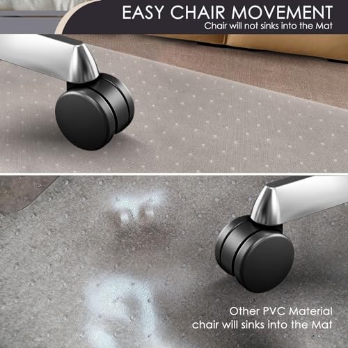 Kuyal Office Chair Mat for Carpet, 32‘’x48‘’ Clear Heavy Duty Computer Chair Mat, Under Desk Protector Carpeted Floors Mat, Easy Chair Movement,Ship Flat