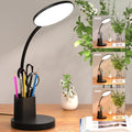 Vicsoon Desk Lamp, LED Desk Lamps for Home Office, Touch Table Lamp with 3 Color Modes 360° Adjustable Arm, Dimmable Desk Light with Pen Phone Holder for College Dorm, Black