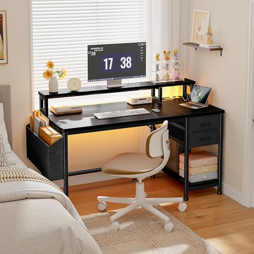 DurayLoly 40" Small Gaming Desk with Remote Control RGB Light for Teen Gamer,10m Full-Color Strip with Wireless Remote,20 Dynamic & 20 Lighting Modes, Effortless Control to Level Up Your Gaming Vibe