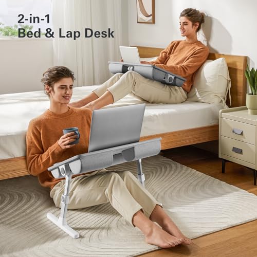 HUANUO Lap Desk for Couch, Laptop Stand with Phone Holder, Laptop Bed Desk for Sofa, Computer Lap Tray