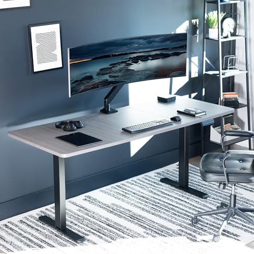 VIVO Electric Dual Motor Standing Desk Frame for 41 to 81 inch Table Tops, Frame Only, Ergonomic Standing Height Adjustable Base with Push Button Memory Controller, Black, DESK-V122EB