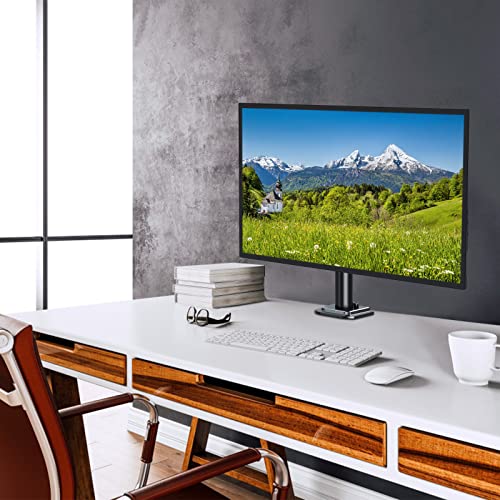 MOUNTUP Single Monitor Mount, Adjustable Monitor Stand for Max 32 Inch Flat Curved Computer Screen, Monitors Arm Desk Mount Fit VESA 75x75& 100x100, up to 17.6lbs, with C-Clamp and Grommet Base, Black