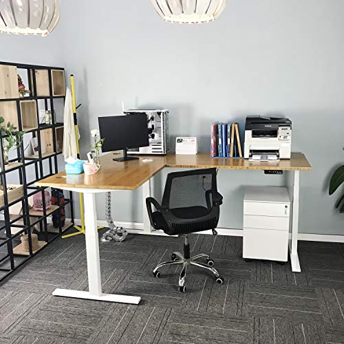 VWINDESK 60 x 30 x 1 Inch 100% Solid Bamboo Desk Table Top Only,for Standing Desk Home Office Desk with 60mm Grommets(Right Angle)