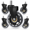 Innovative Haus 3" Heavy Duty Clear Office Chair Wheels Replacement - No Desk Floor Mat Needed - Clear Caster Wheels for Carpet and Hardwood Floors - Universal Fit, Quiet and Smooth Rolling - Set of 5