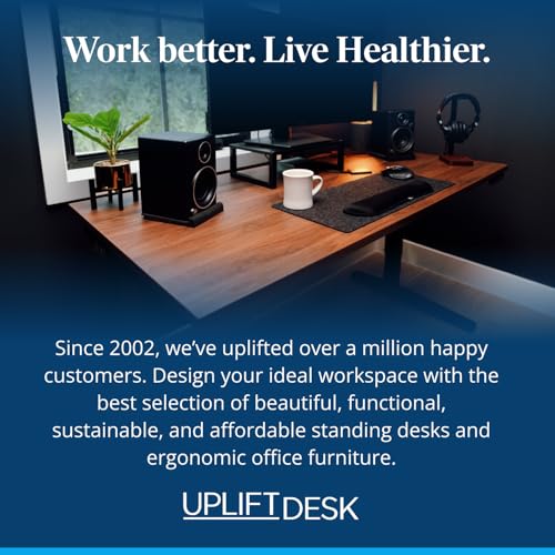 UPLIFT DESK Sliding Flex Clamp Lamp – LED Office Desk Lamp with Clamp with 6 Brightness Levels and 4 Color Temperatures, Great Work from Home and Office Accessories (Black)