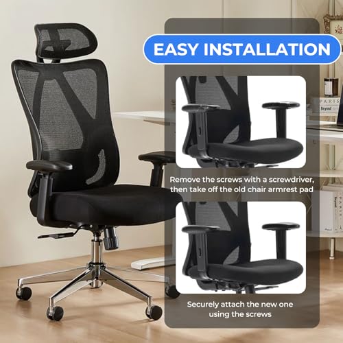 SINOLUXE Armrest Pads Replacement for Sihoo M18 Chair -Ergonomic Chair armrest Parts, arm Pads caps for SIHOO M18 Chair,Black