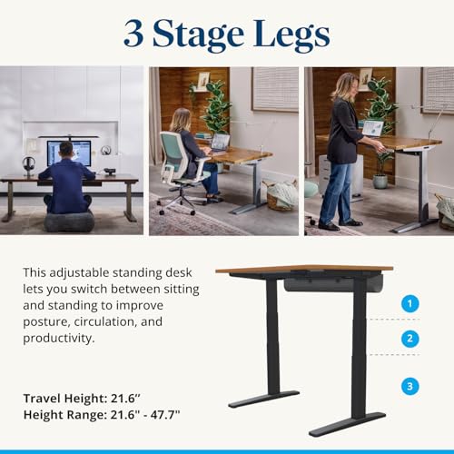 UPLIFT DESK Bamboo (72 x 30 inch) Standing Desk 2-Leg V3 Adjustable Stand Up C-Frame (White), Advanced Keypad, Wire Grommets, Wire Tray, Rocker Board