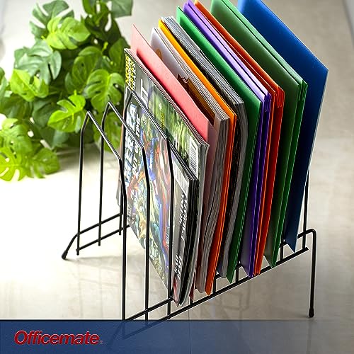 Officemate Large Incline 8 Compartment Wire Caddy, Black, 8.5 x 10.375 x 12.625 Inches