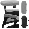Threlaco 2 Pcs Office Chair Armrest Pads Soft Foam Office Chair Arm Covers Fluffy Flannel Gaming Armchair Armrest Cushion for Elbows and Forearms Support Pressure Relief(Gray)
