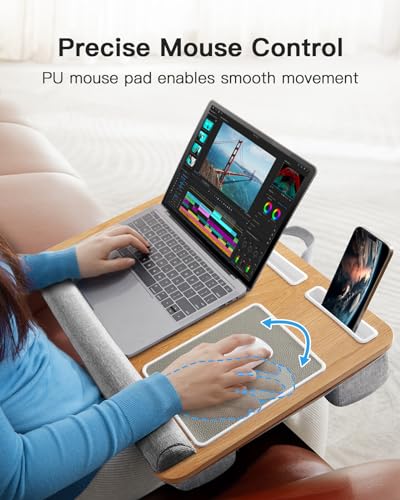 HUANUO Lap Desk for Couch, Laptop Stand with Phone Holder, Laptop Bed Desk for Sofa, Computer Lap Tray